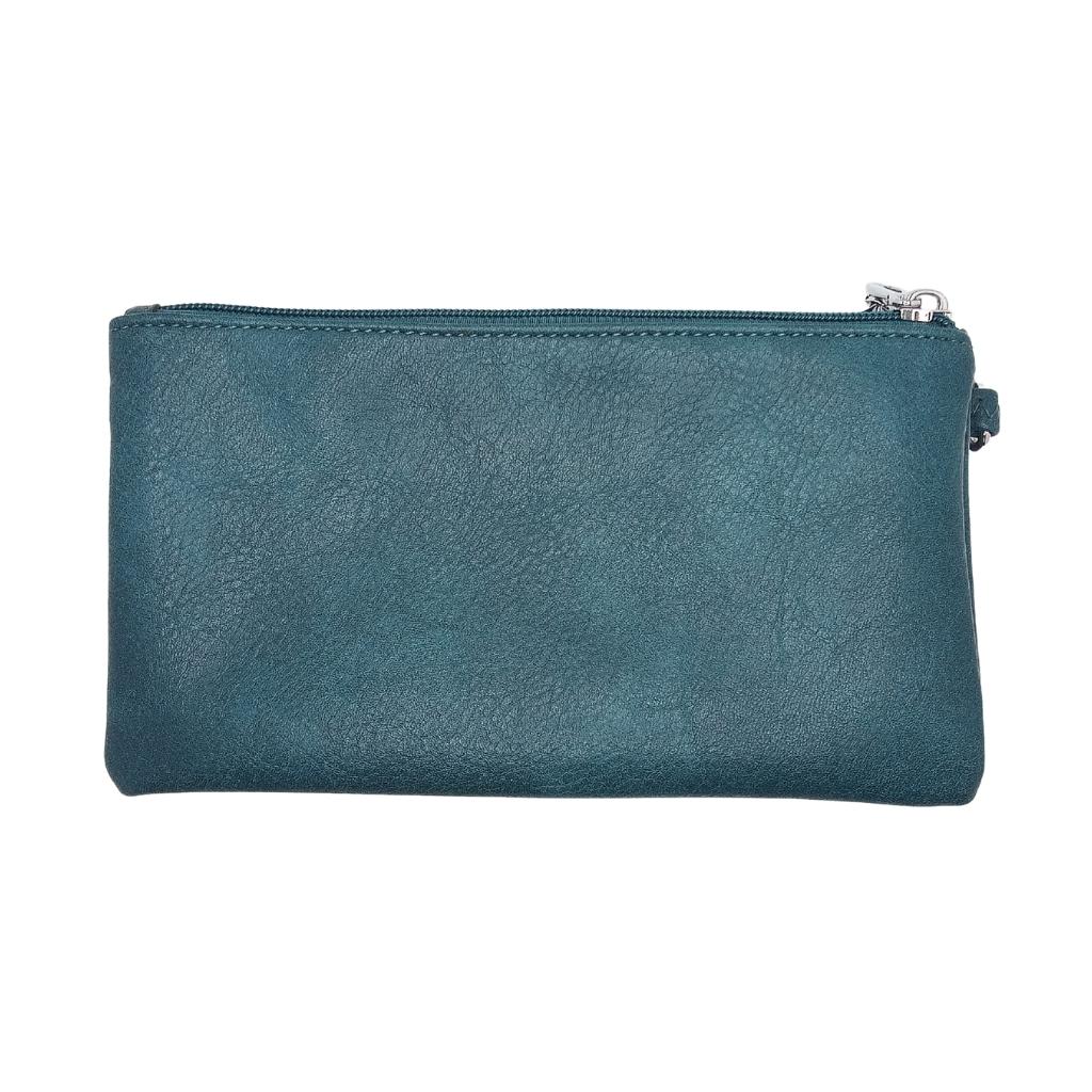 Celtic Tree of Life Tri Zip Pocket Bag- Teal