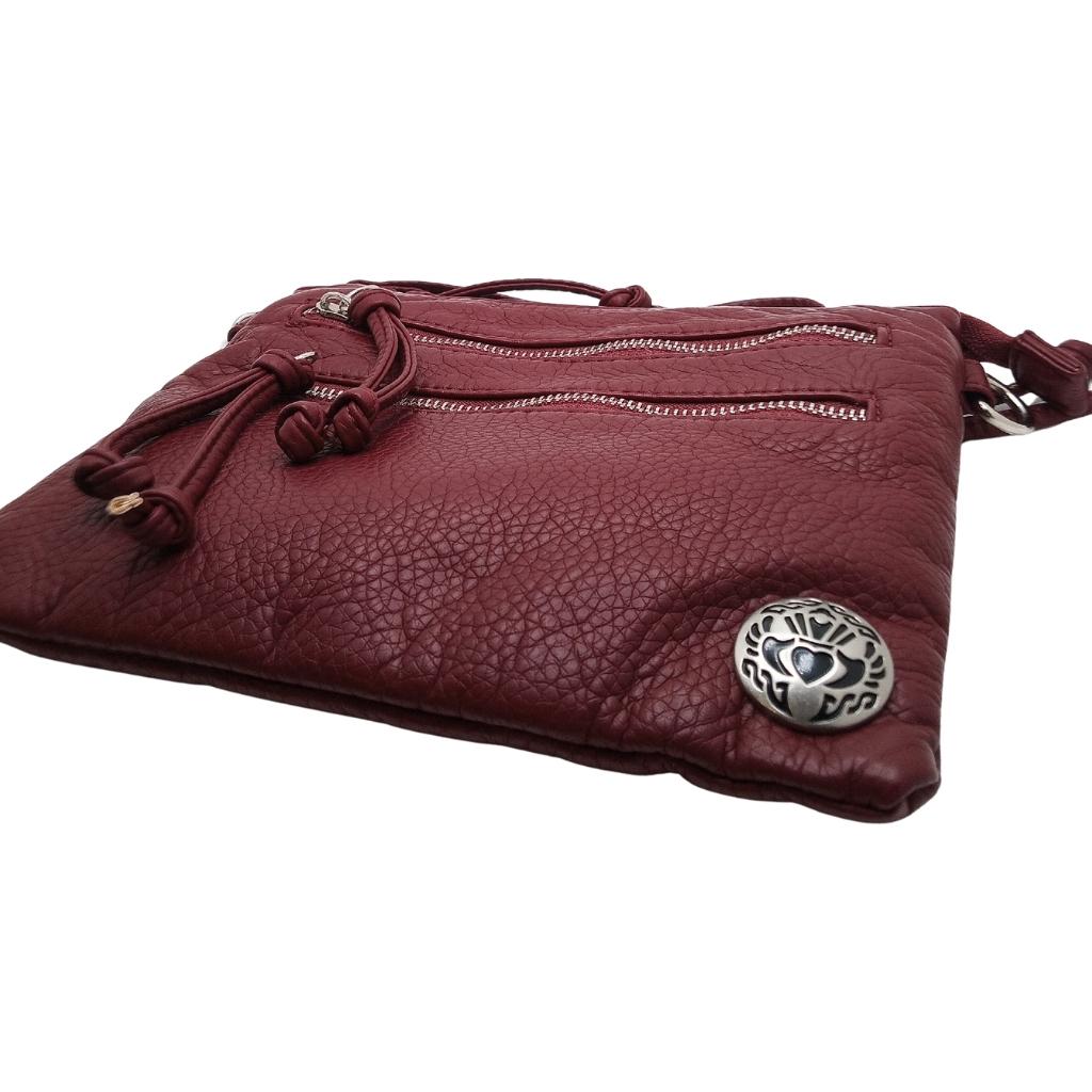 Claddagh Square Crossbody Bag- Dark Red