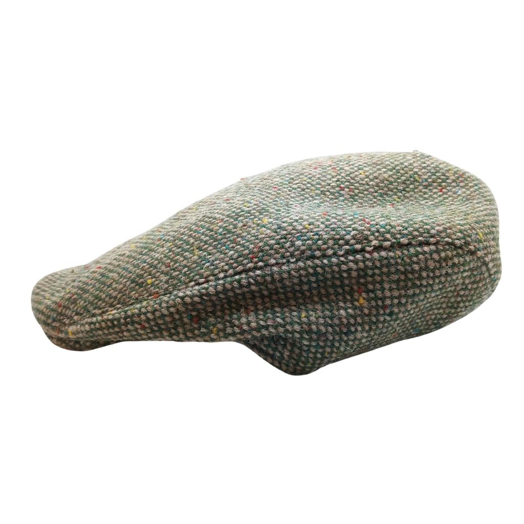 Hanna Hats Tweed Donegal Touring Cap- Green and Fawn