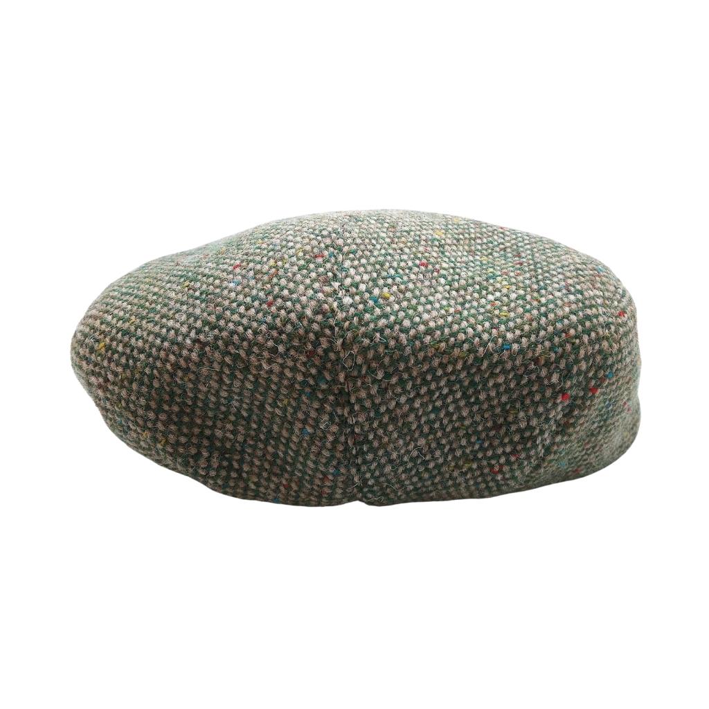 Hanna Hats Tweed Donegal Touring Cap- Green and Fawn