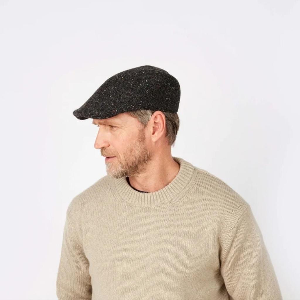 Hanna Hats Tweed Donegal Touring Cap- Green and Fawn