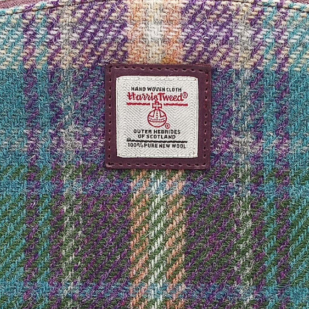 Harris Tweed Cosmetic Bag- Green and Purple Plaid