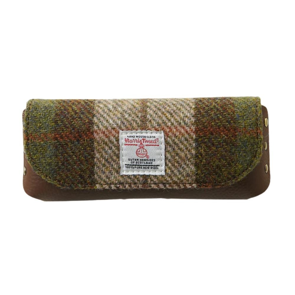 Islander Harris Tweed Leather Glasses Case 'Chestnut Tartan' - The Celtic Gift Store - Glasses Case- Accessories