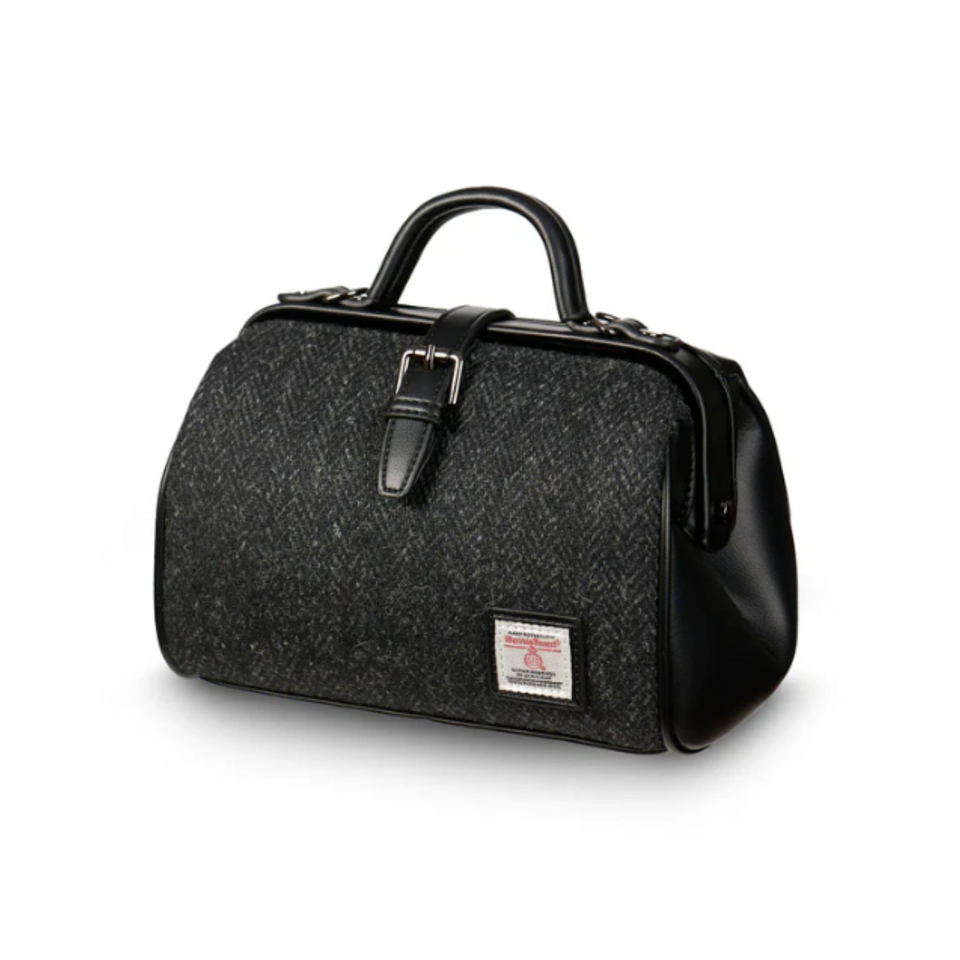 Islander Harris Tweed Medium Doctor Bag 'Black Herringbone' - The Celtic Gift Store - Handbags
