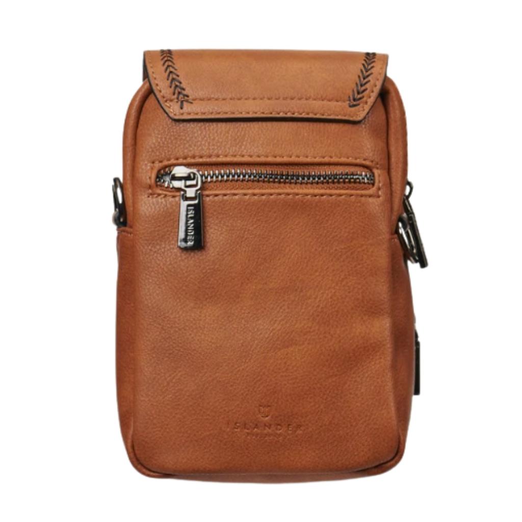 Islander Harris Tweed The Baby Jura Crossbody Bag 'Chestnut Blue Tartan'
