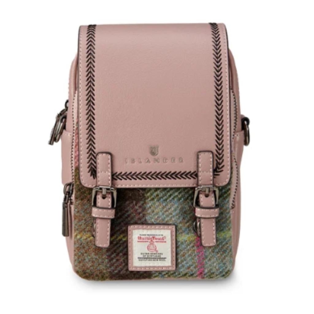 Islander Harris Tweed The Baby Jura Crossbody Bag 'Pink and Green Tartan'