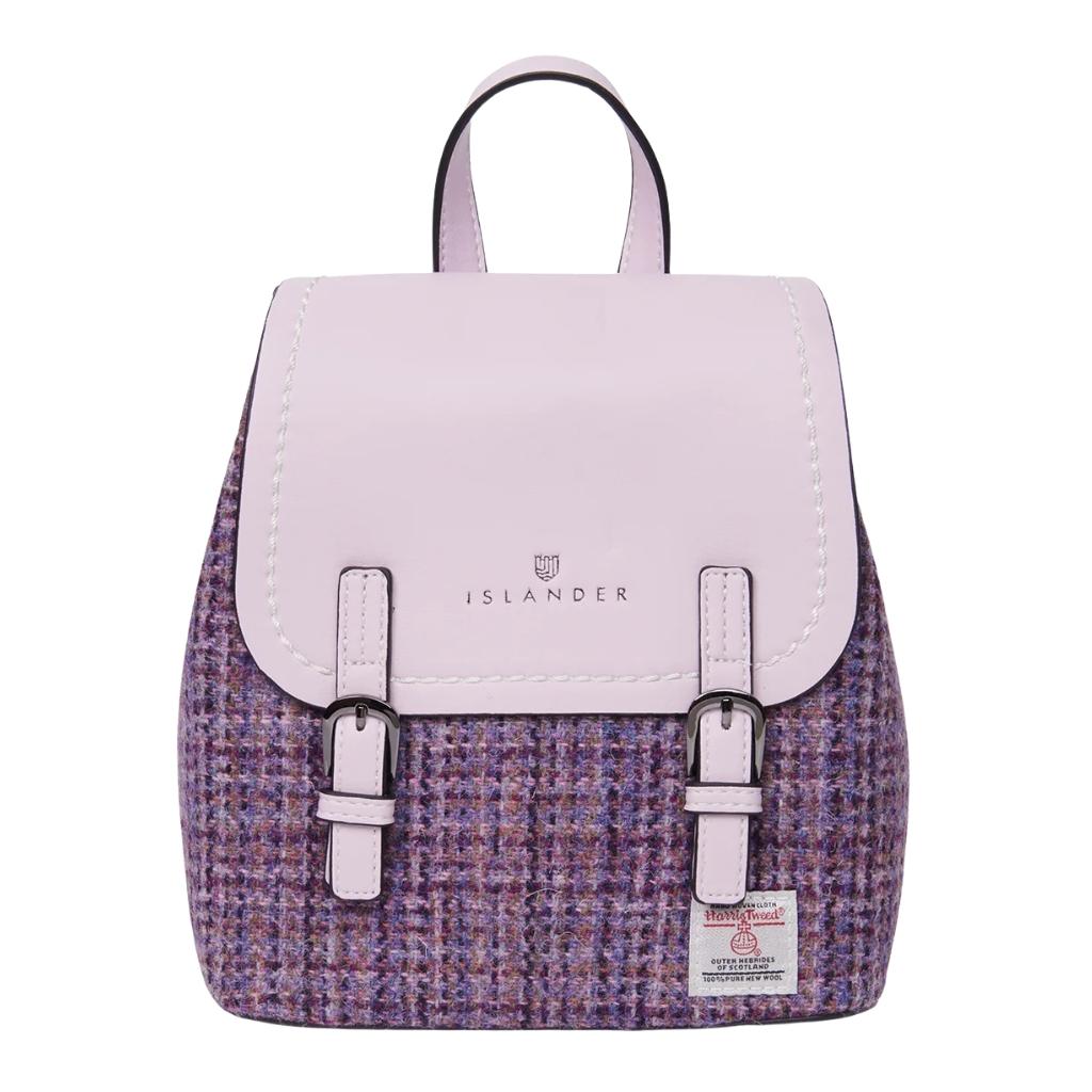 Islander Harris Tweed The Mini Jura Backpack 'Violet Mini Dogtooth'