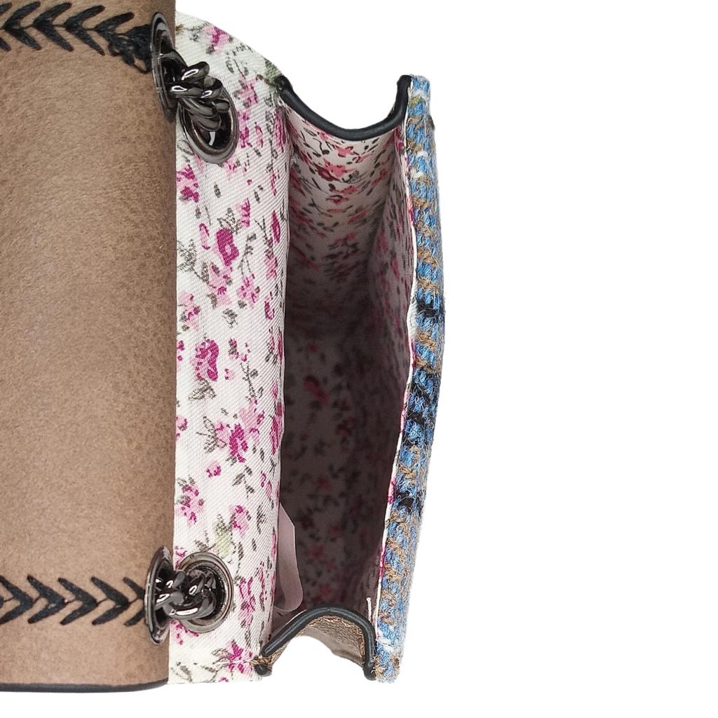 Islander Harris Tweed The Phone Tote 'Blue and Beige Tartan'