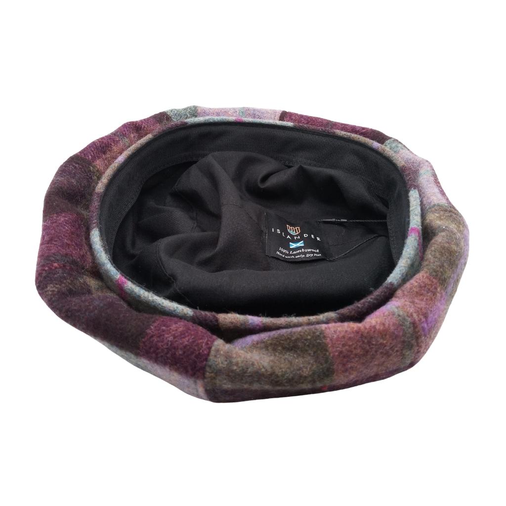 Islander Lambswool Bunnet Hat- Pink and Green Tartan