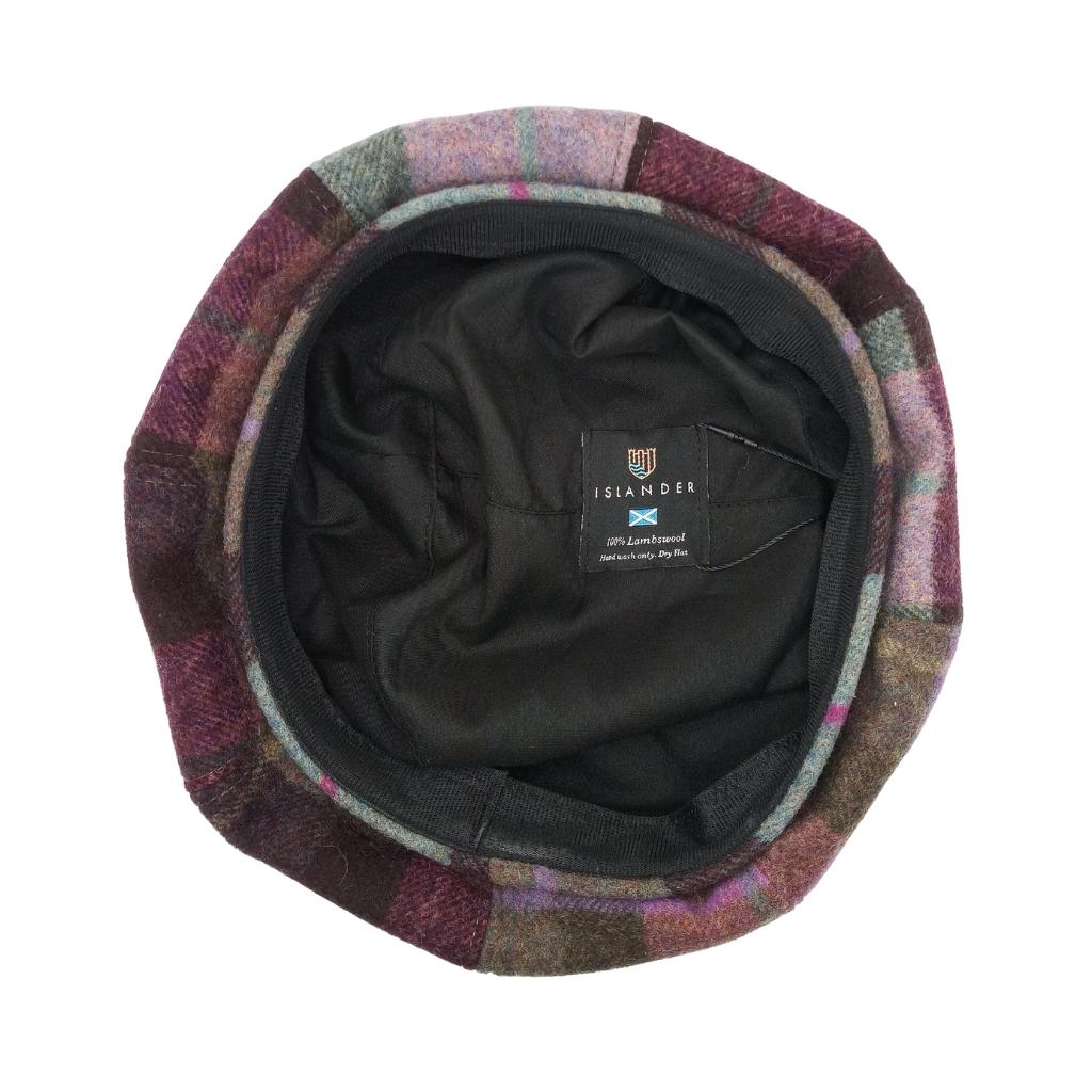 Islander Lambswool Bunnet Hat- Pink and Green Tartan