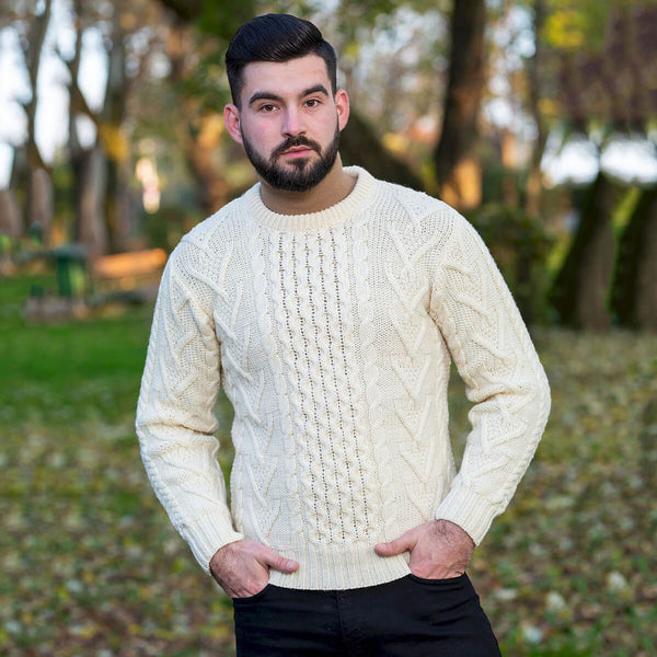 Mens Merino Aran Sweater