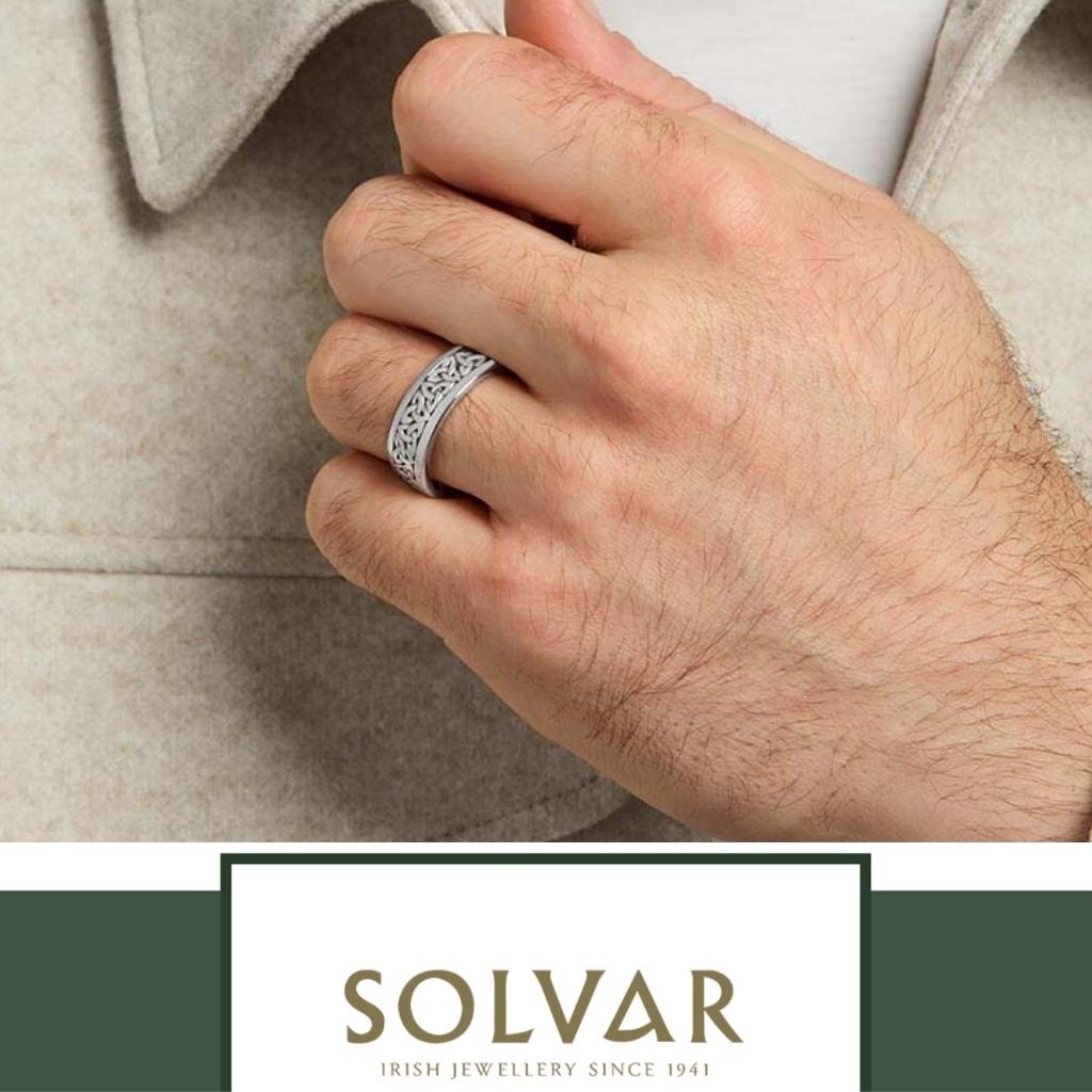 Men's Sterling Silver Oxidized Trinity Knot Ring