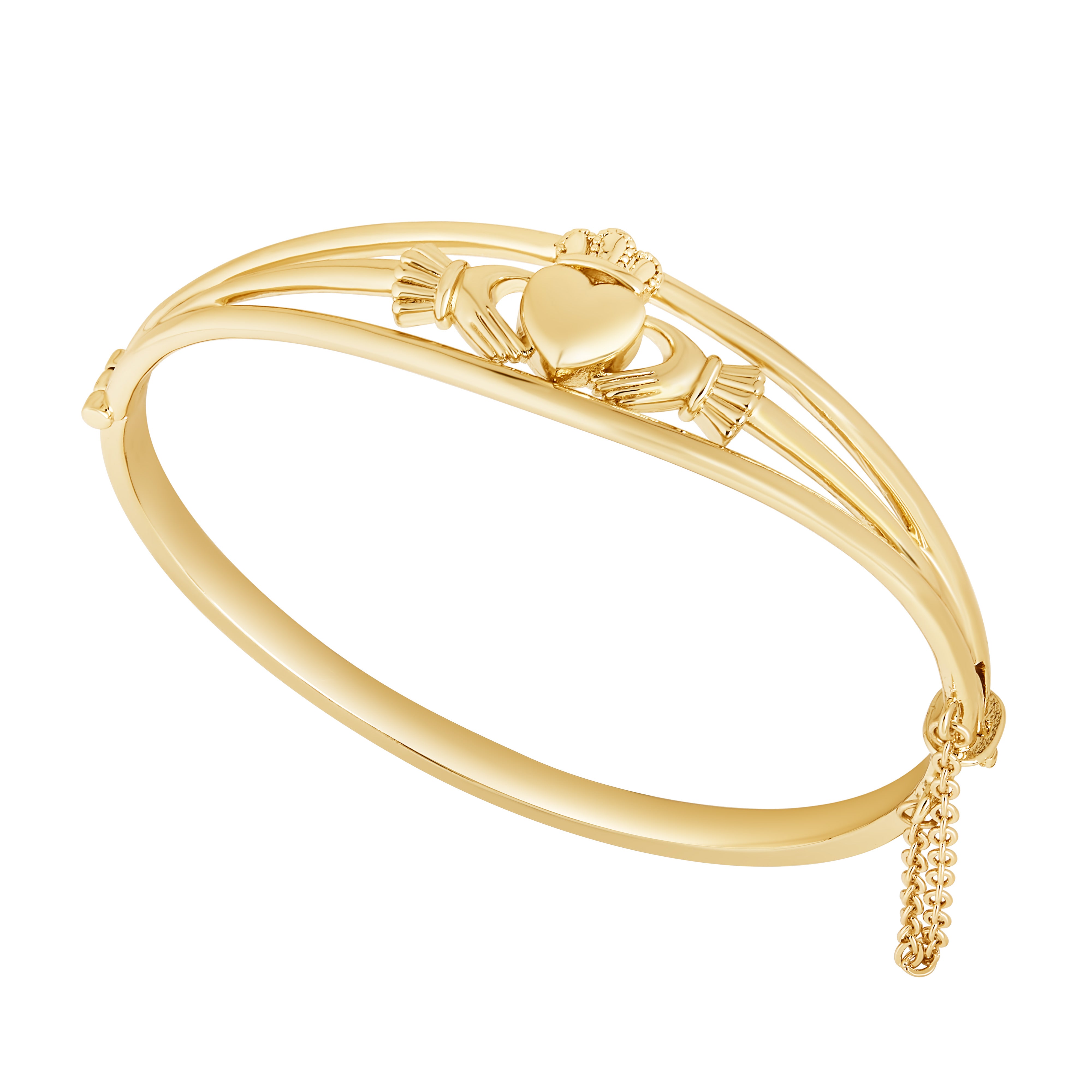 Gold Plated Claddagh Bangle