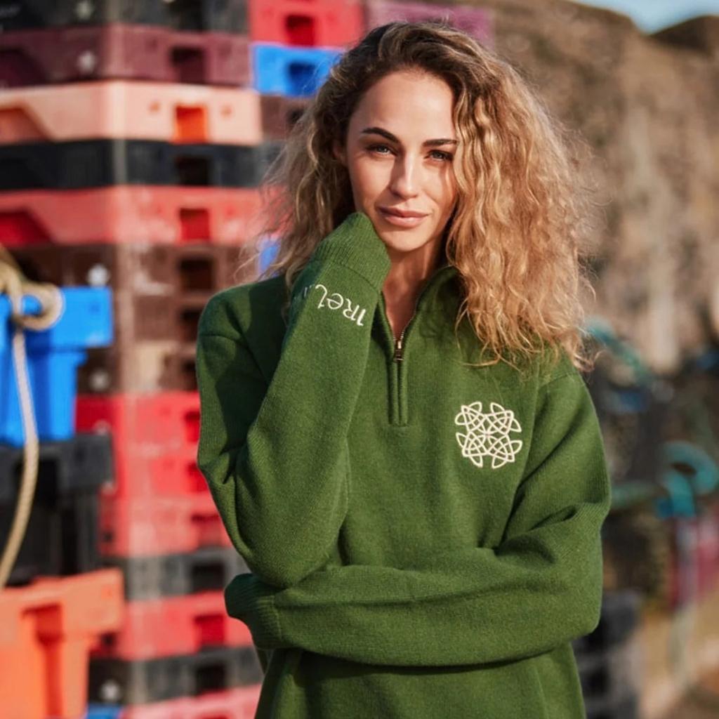 Sage Celtic Knot 1/4 Zip Jumper