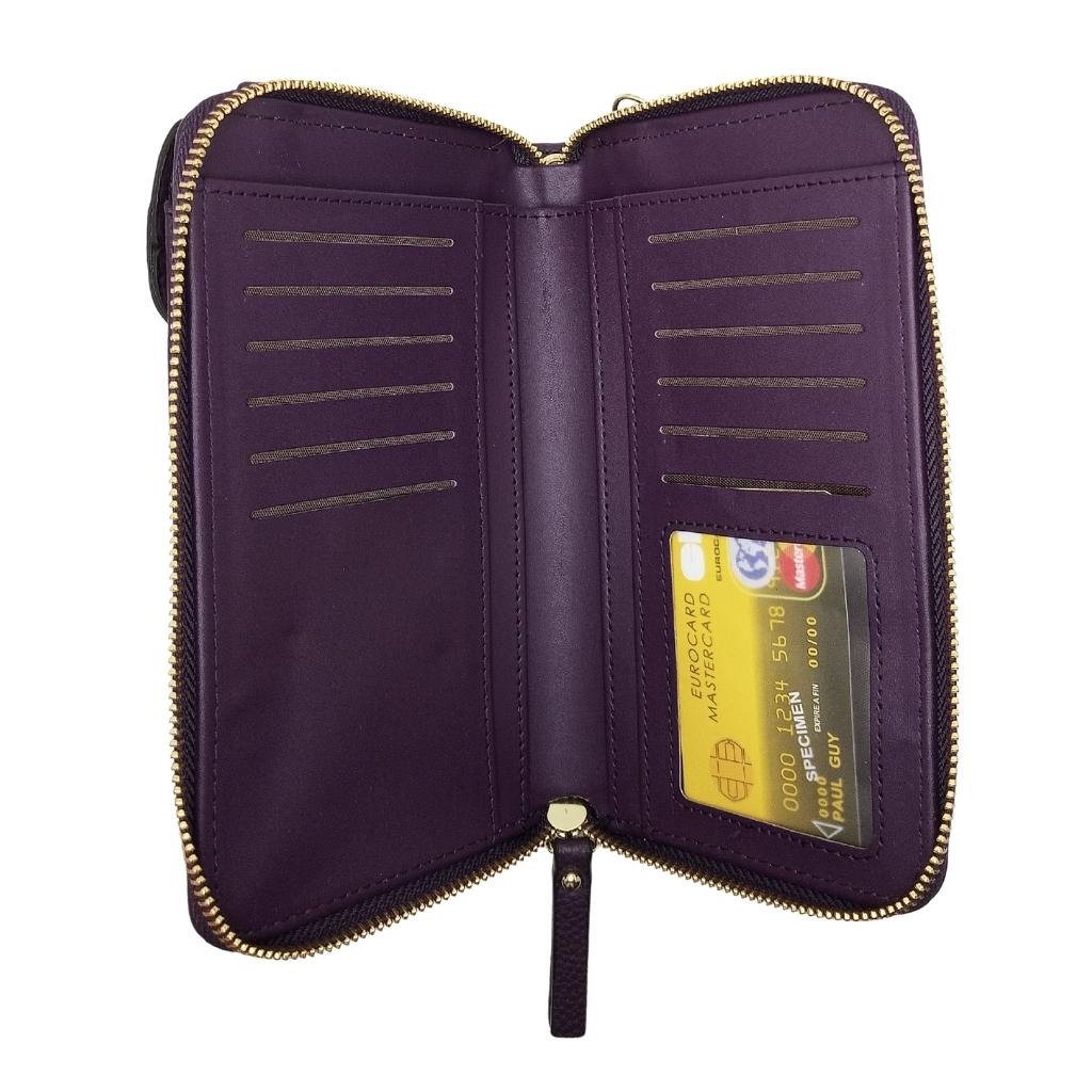 Scottish Thistle Cell Phone Wristlet/Crossbody Bag - Purple