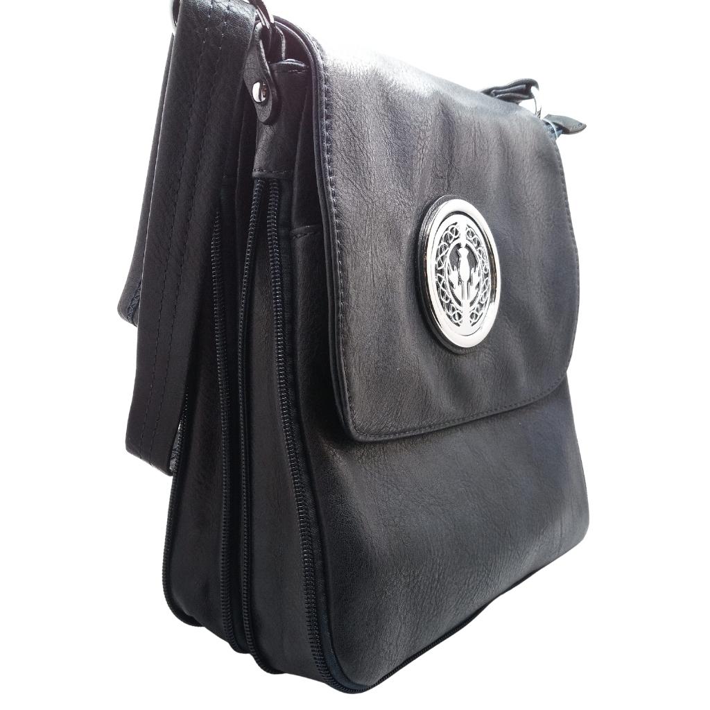 Scottish Thistle Expandable Shoulder Bag- Navy