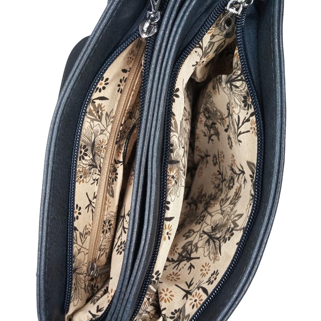 Scottish Thistle Expandable Shoulder Bag- Navy
