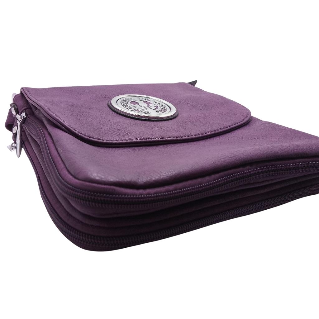 Scottish Thistle Expandable Shoulder Bag- Purple