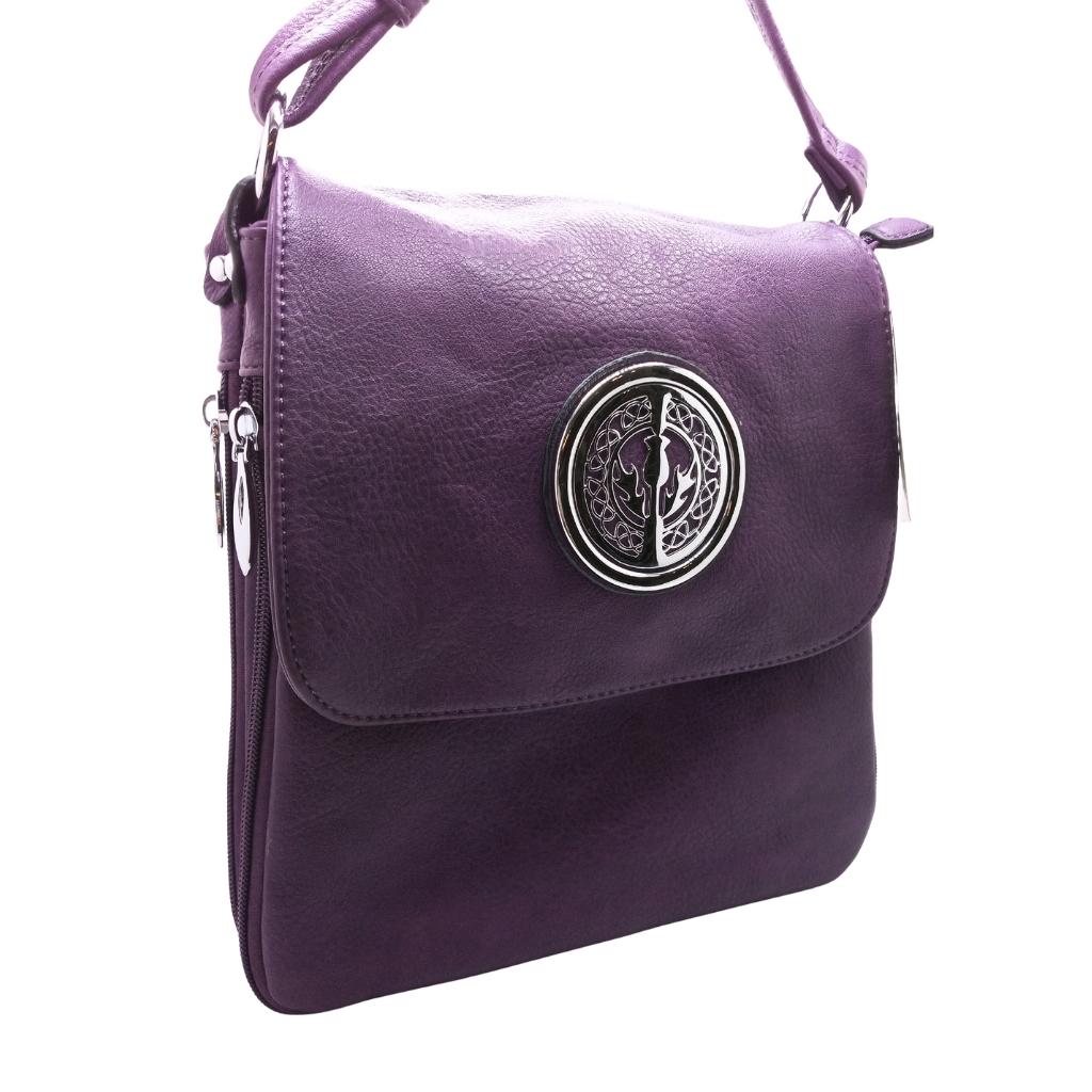 Scottish Thistle Expandable Shoulder Bag- Purple