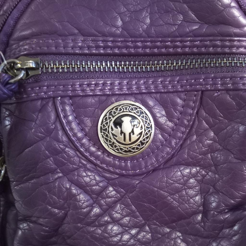 Scottish Thistle Washed Pocket Sling Bag- Purple