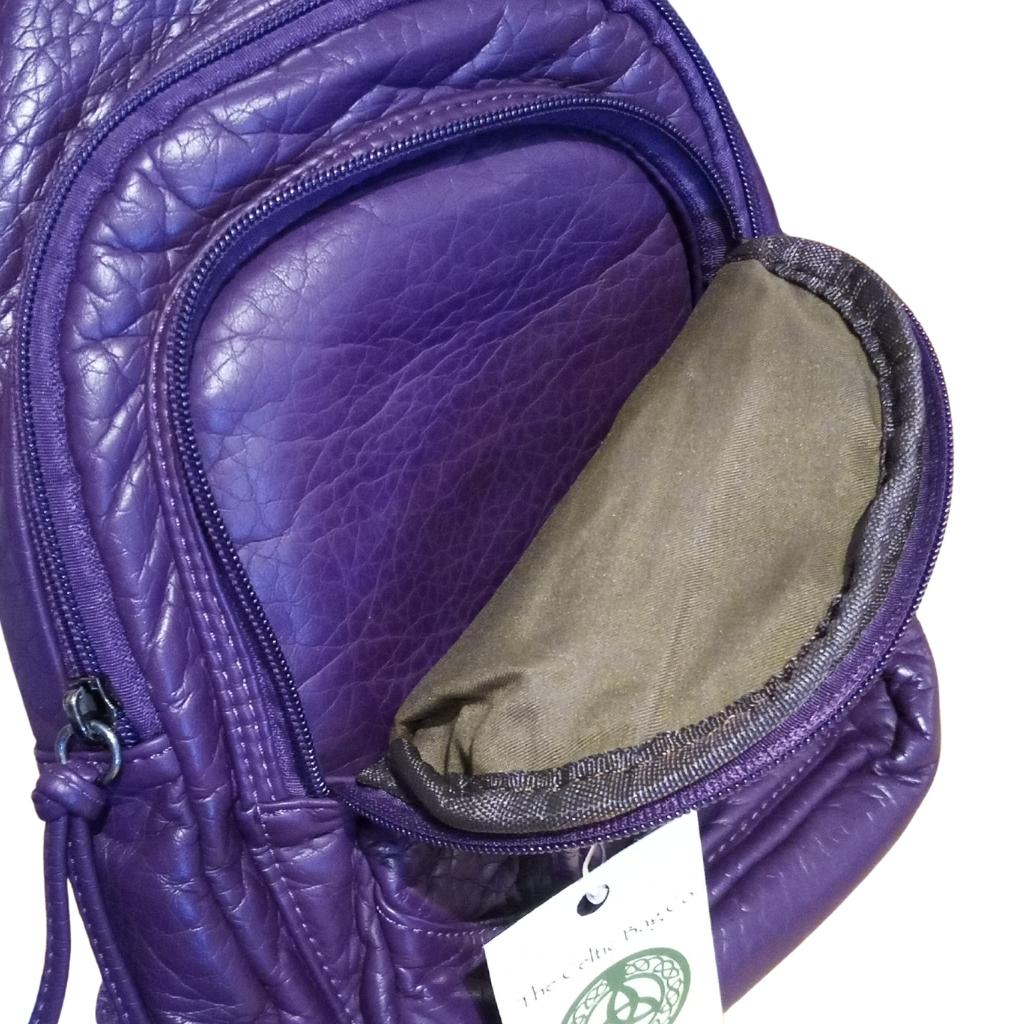 Scottish Thistle Washed Pocket Sling Bag- Purple