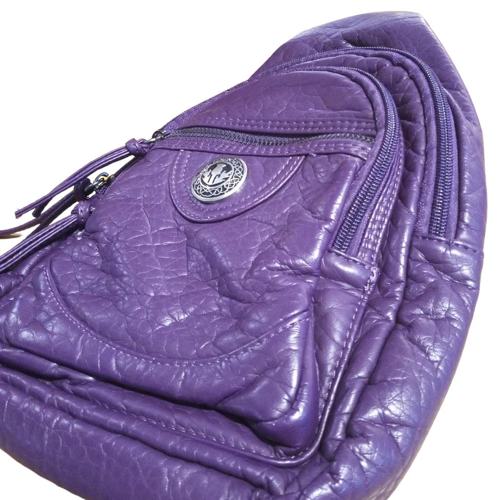 Scottish Thistle Washed Pocket Sling Bag- Purple
