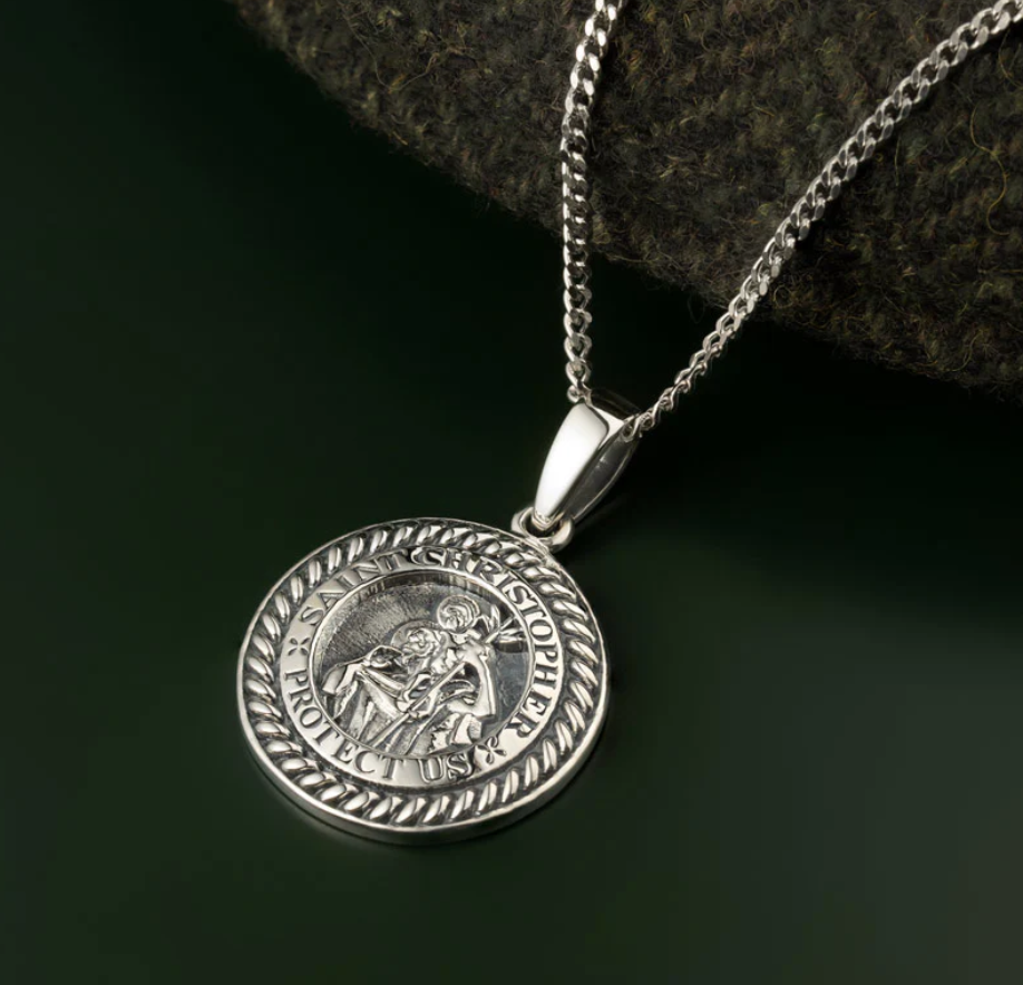 Sterling Silver Heavy St. Christopher Medal - The Celtic Gift Store - Necklaces