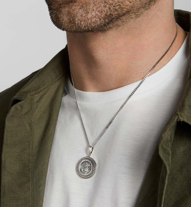 Sterling Silver Heavy St. Christopher Medal - The Celtic Gift Store - Necklaces