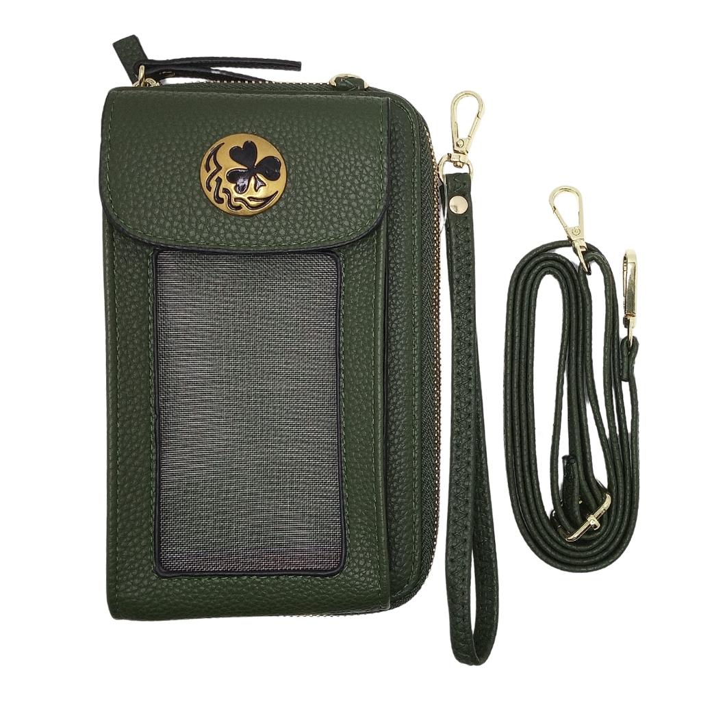 Shamrock Cell Phone Wristlet/Crossbody Bag - Olive