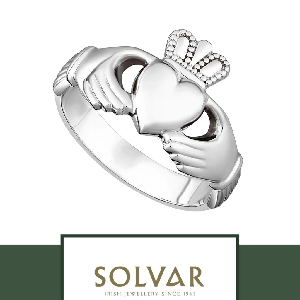 Sterling Silver Men's Heavy Claddagh Ring