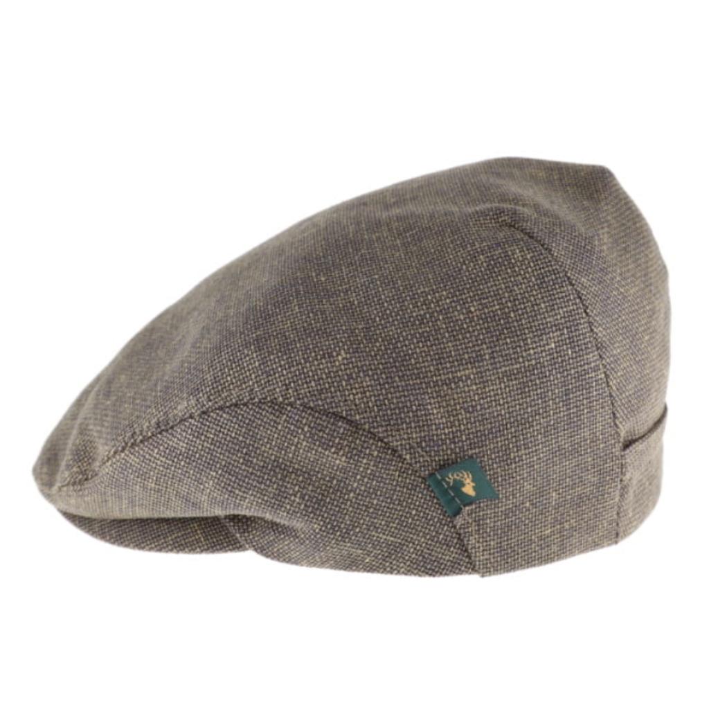 Textured Brown/Green Mucros Weavers Linen Cap