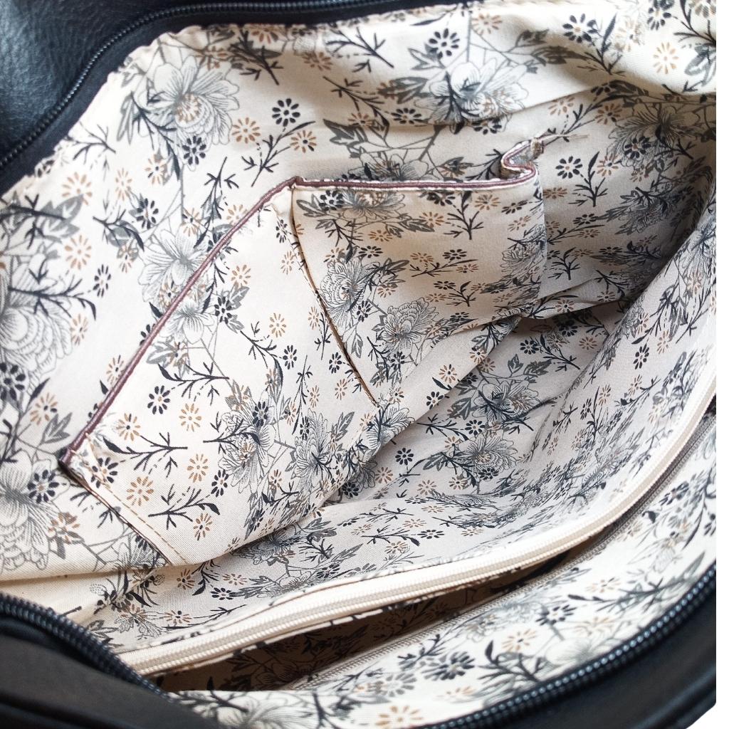 Tree of Life Buckle Tote Bag - Black