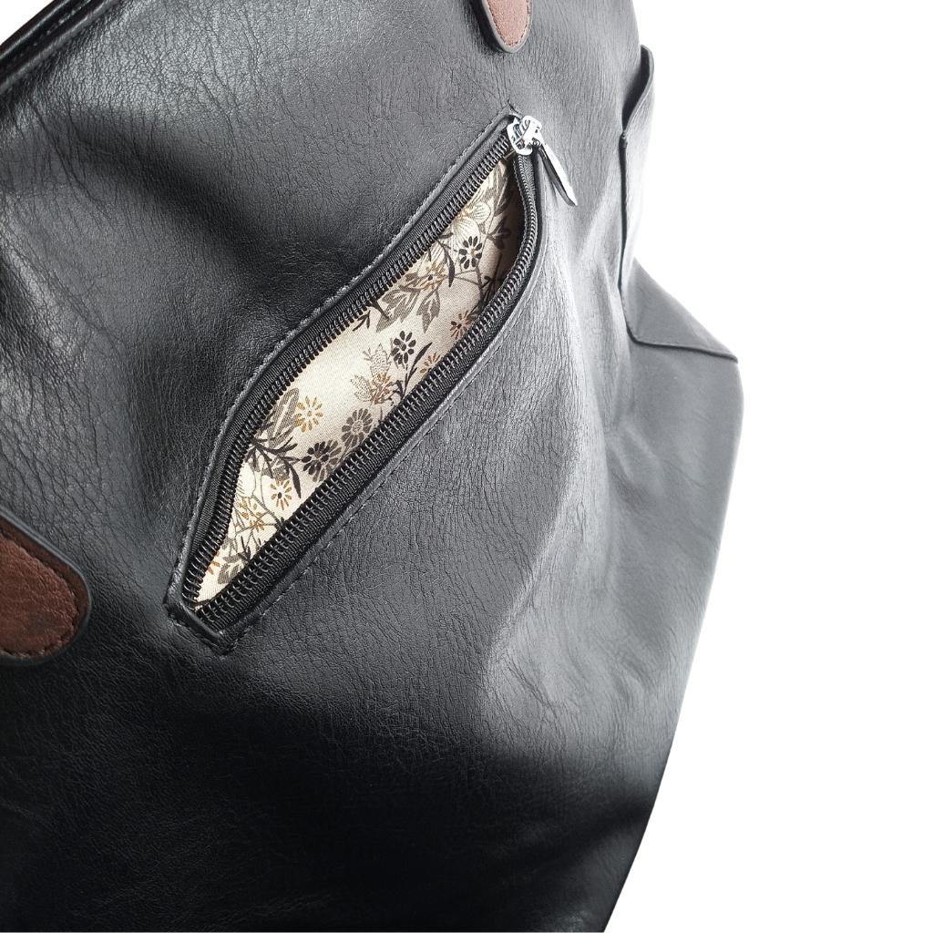 Tree of Life Buckle Tote Bag - Black