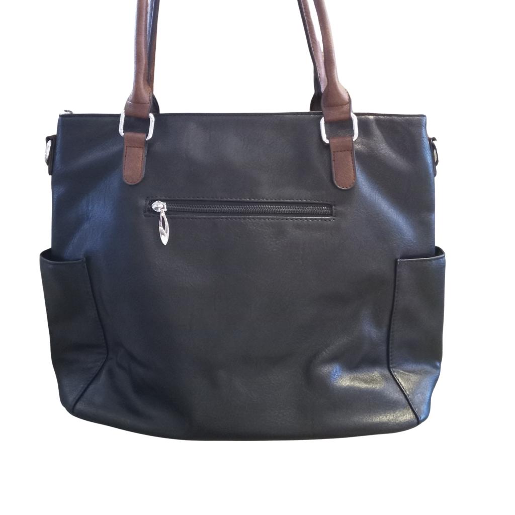 Tree of Life Buckle Tote Bag - Black