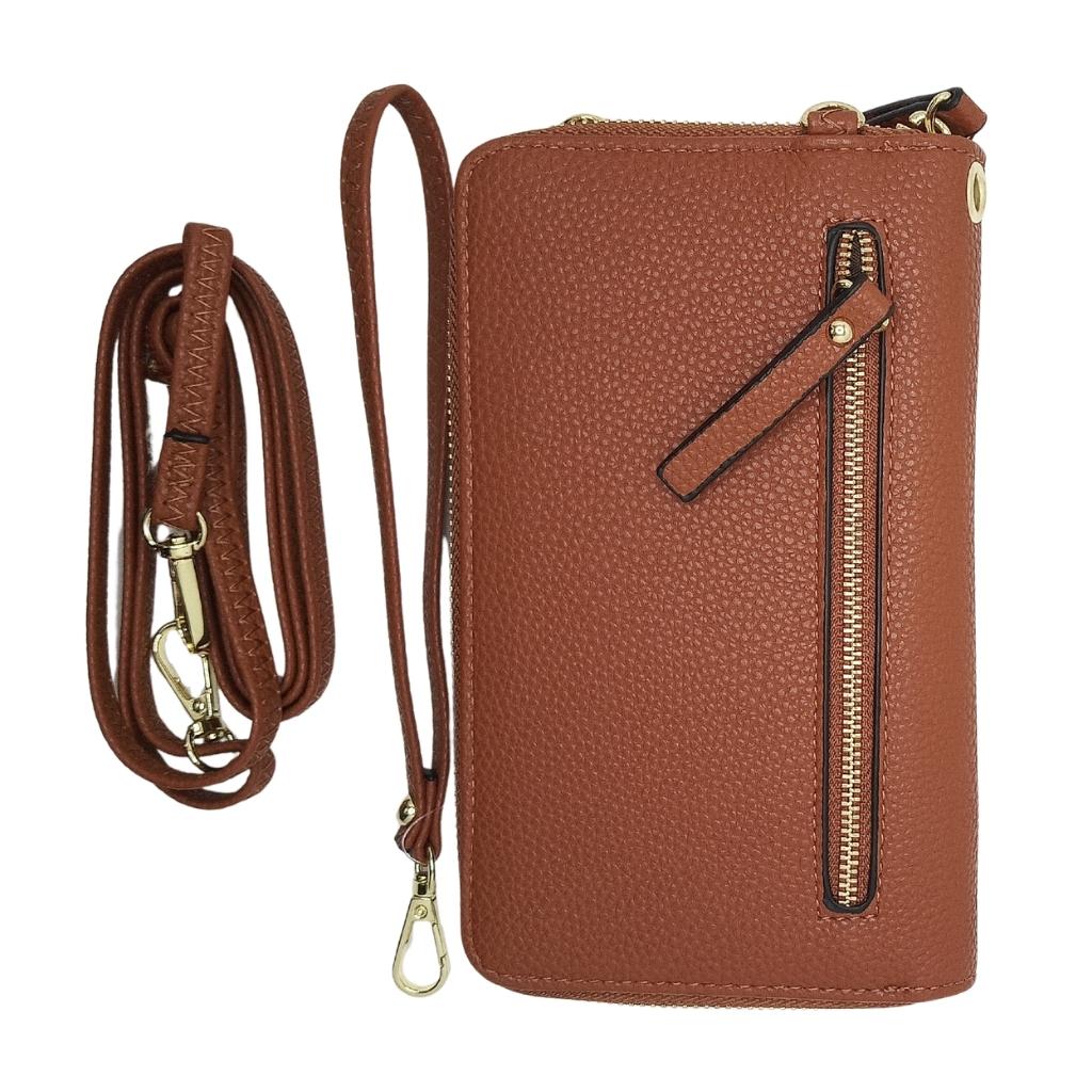 Tree of Life Cell Phone Wristlet/Crossbody Bag - Camel