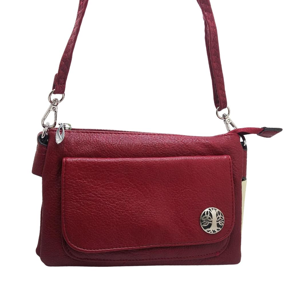 Tree of Life Trinity Branch Cell Phone Pocket Bag- Red
