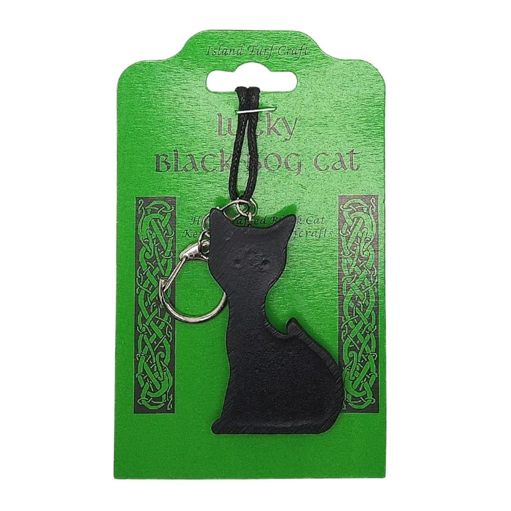 Turf Lucky Black Bog Cat Keyring
