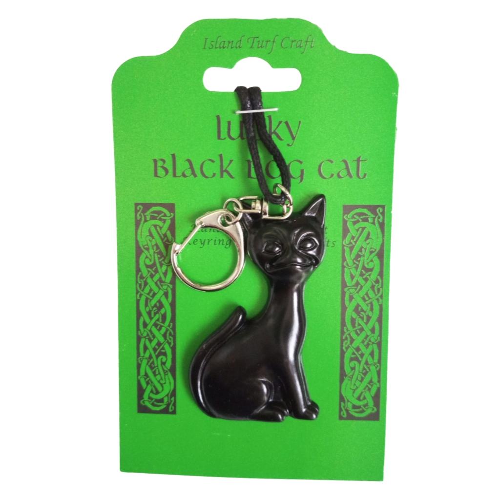 Turf Lucky Black Bog Cat Keyring