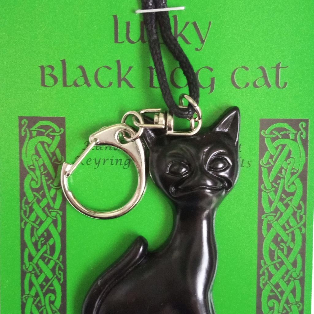 Turf Lucky Black Bog Cat Keyring