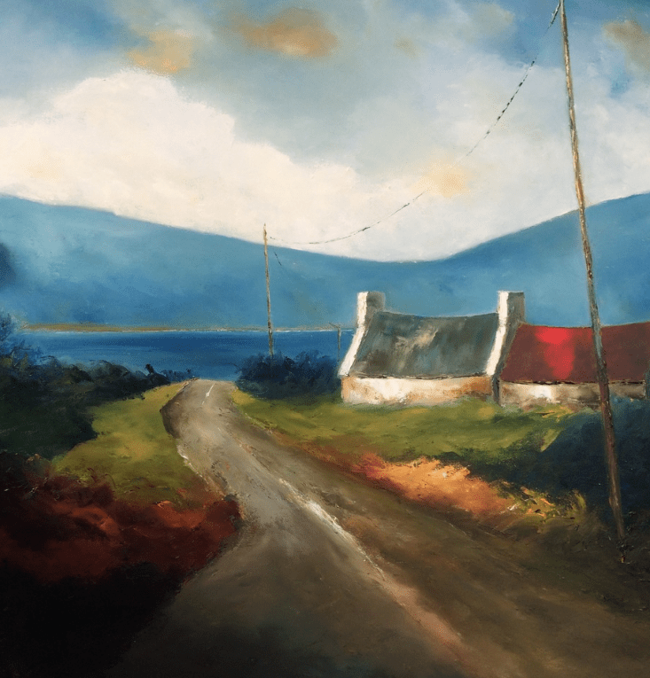 'A Turn in the Road' by Padraig McCaul - Mounted Print 12"x12" - The Celtic Gift Store - Decor