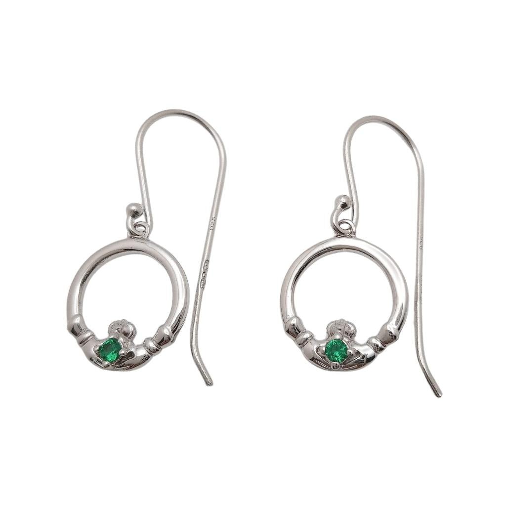 Acara Sterling Silver Claddagh Drop Earrings by Solvar Jewelry - Earrings