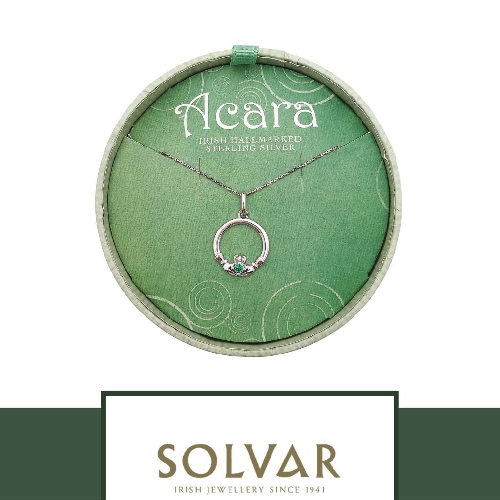 Acara Sterling Silver Claddagh Necklace by Solvar Jewelry - Necklaces