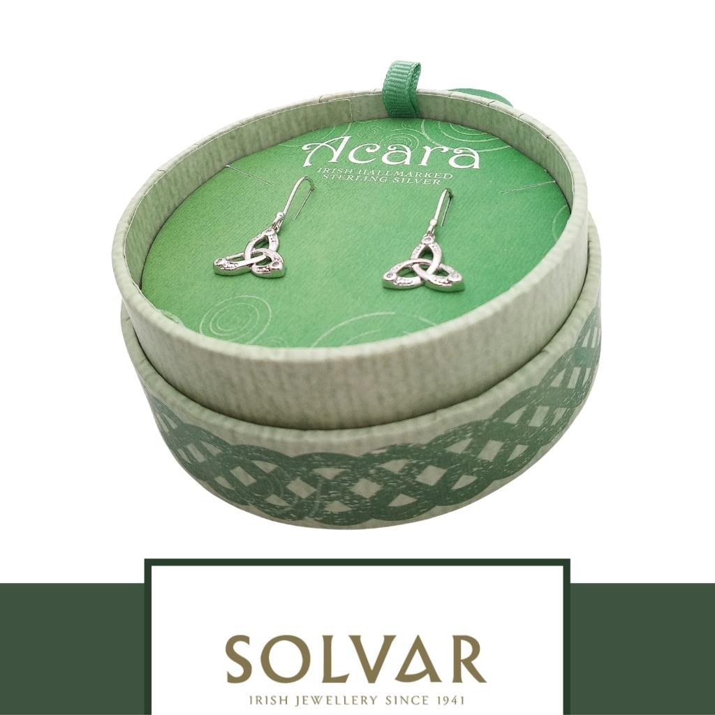 Acara Sterling Silver Trinity Knot Drop Earrings by Solvar Jewelry - Earrings