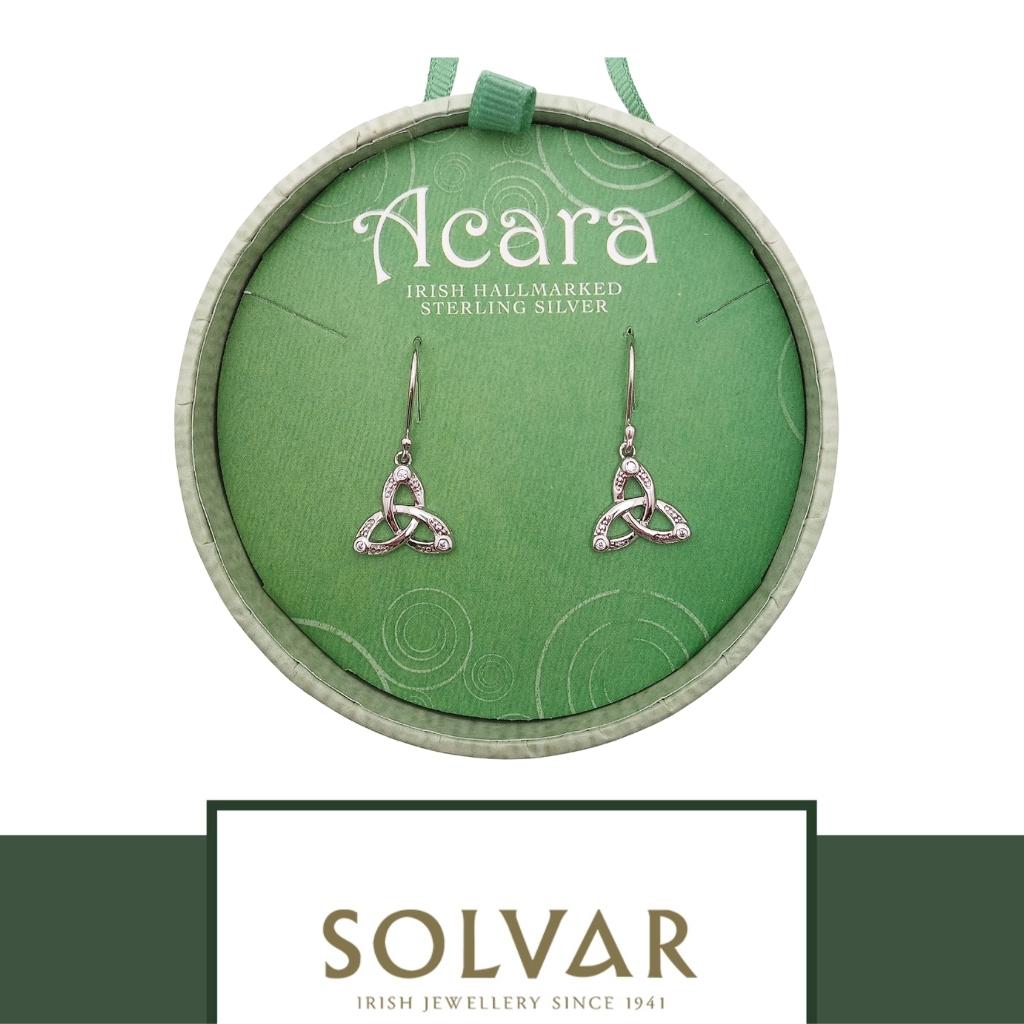Acara Sterling Silver Trinity Knot Drop Earrings by Solvar Jewelry - Earrings