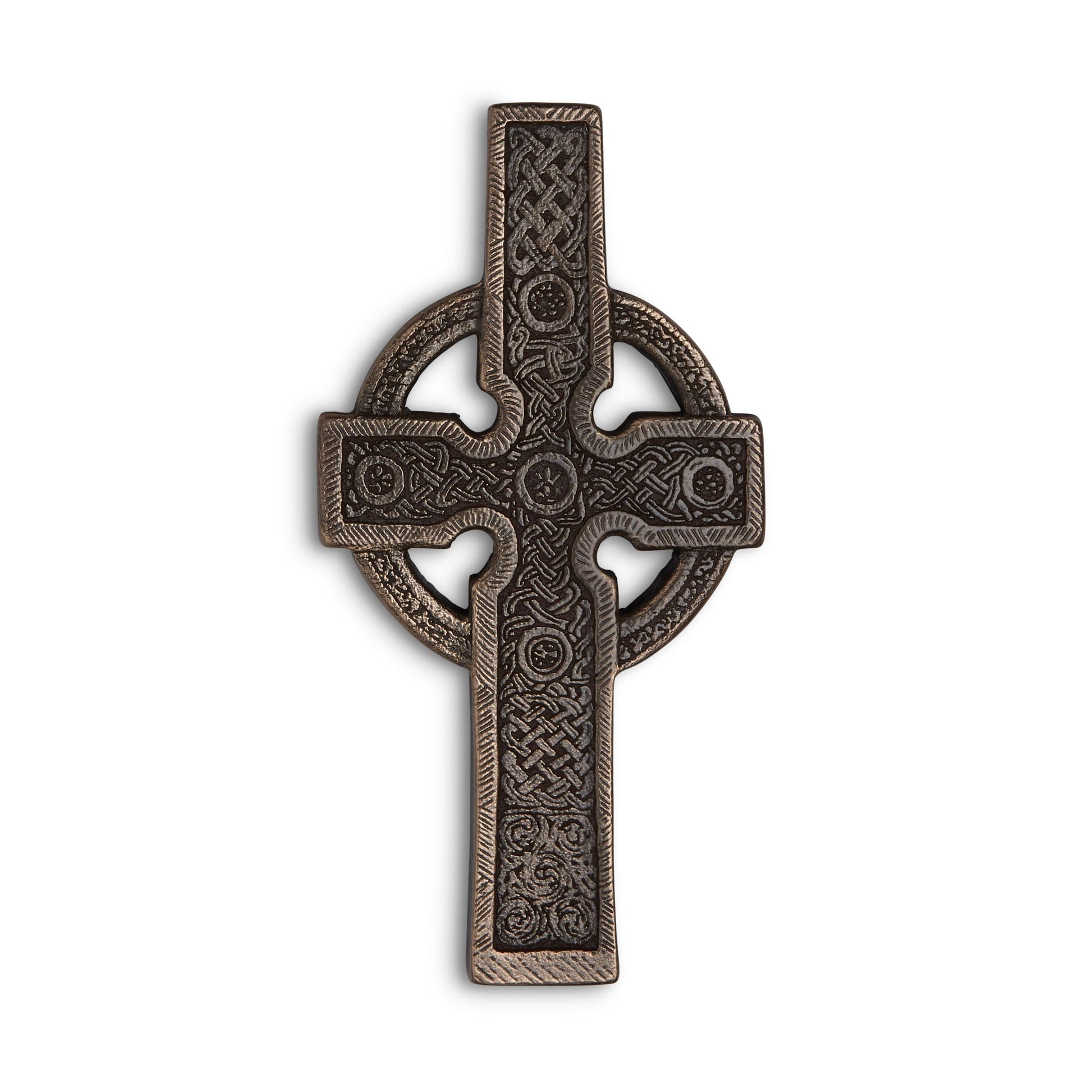 Ahenny Celtic Cross Bronze Wall Plaque - The Celtic Gift Store - Decor