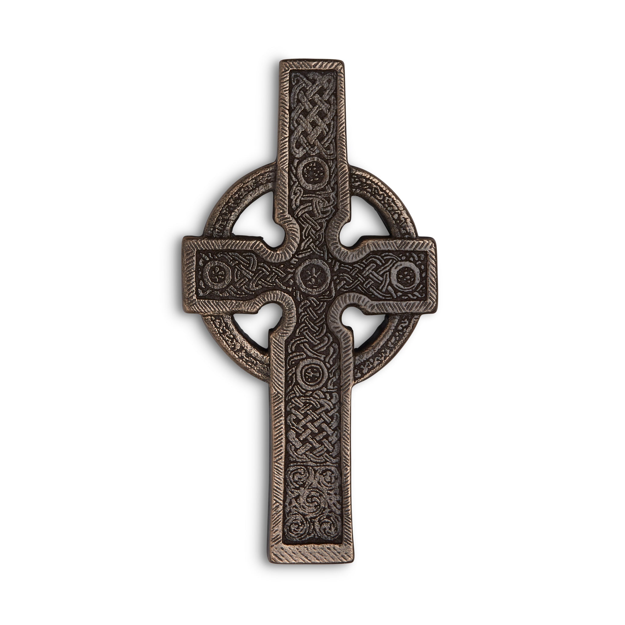 Ahenny Celtic Cross Bronze Wall Plaque - The Celtic Gift Store - Decor