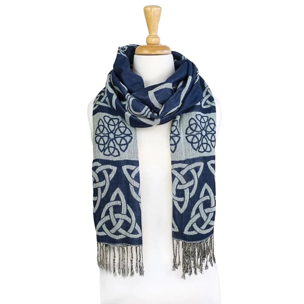 Anne Trinity Celtic Knot Scarf - Navy