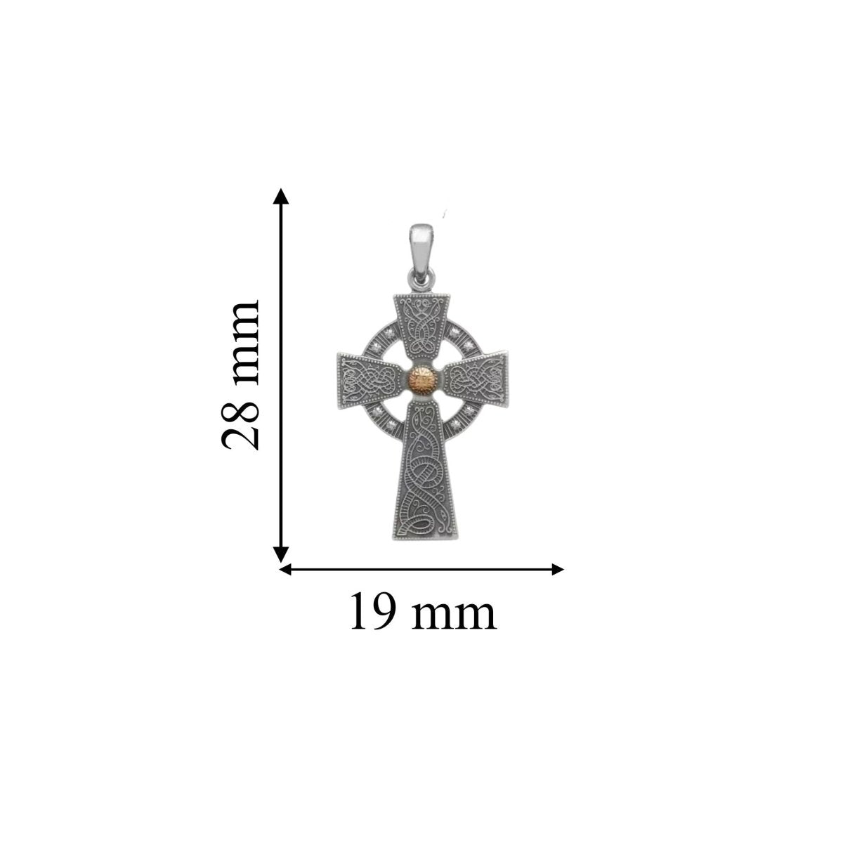 Antiqued Silver & Rose Gold Bead Cross Celtic Warrior - Medium - The Celtic Gift Store - Necklaces