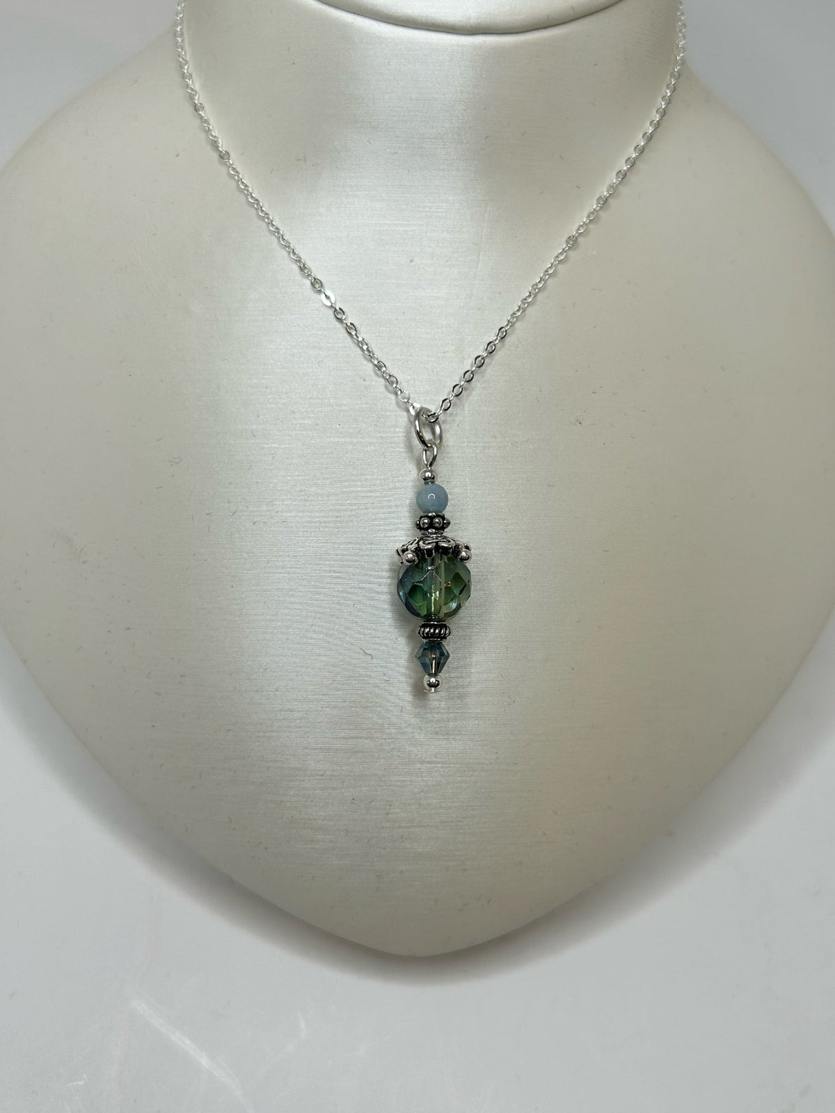 Aquamarine with Celtic Knot Cap Pendant - The Celtic Gift Store - Earrings