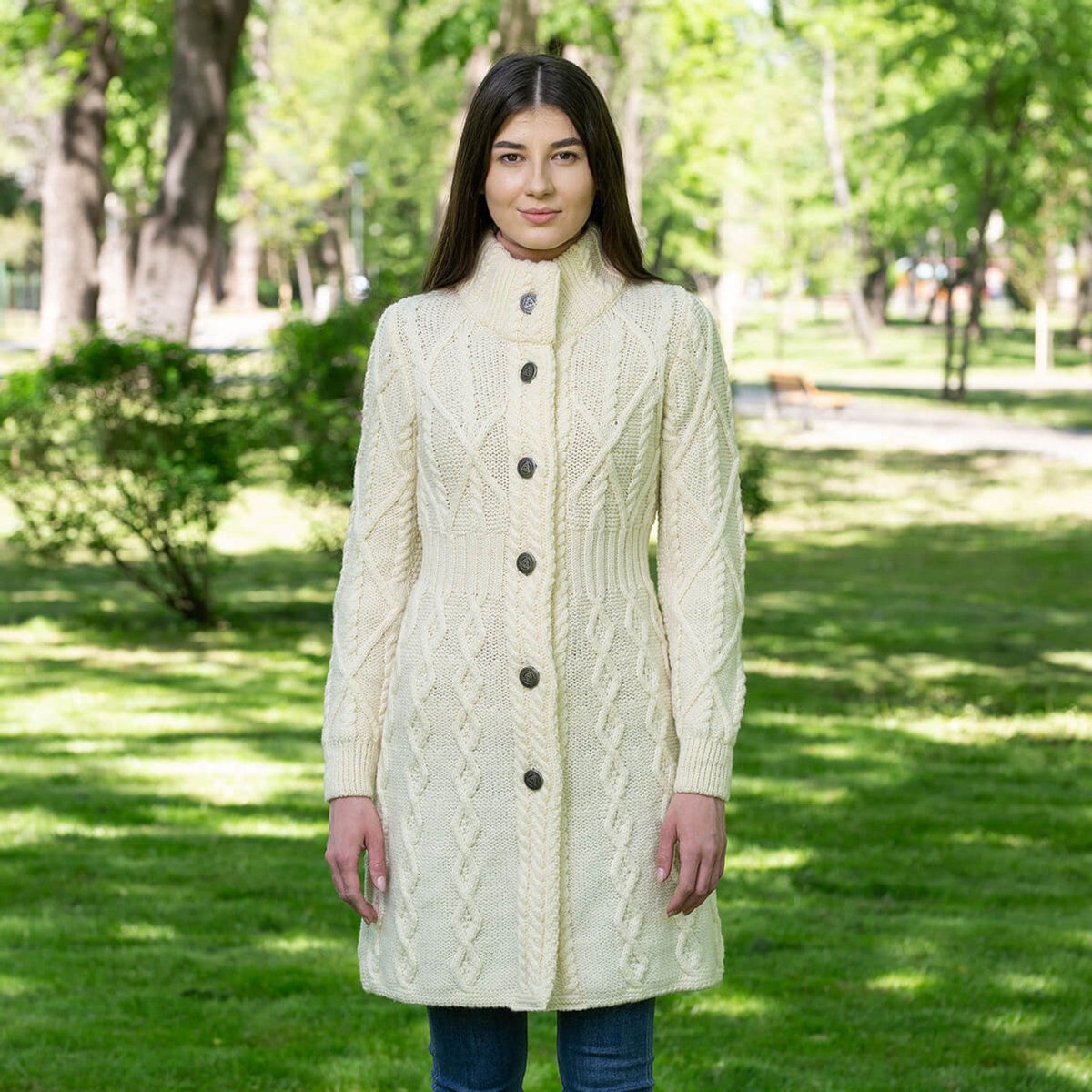 Aran Cable Signature Coat - The Celtic Gift Store - 